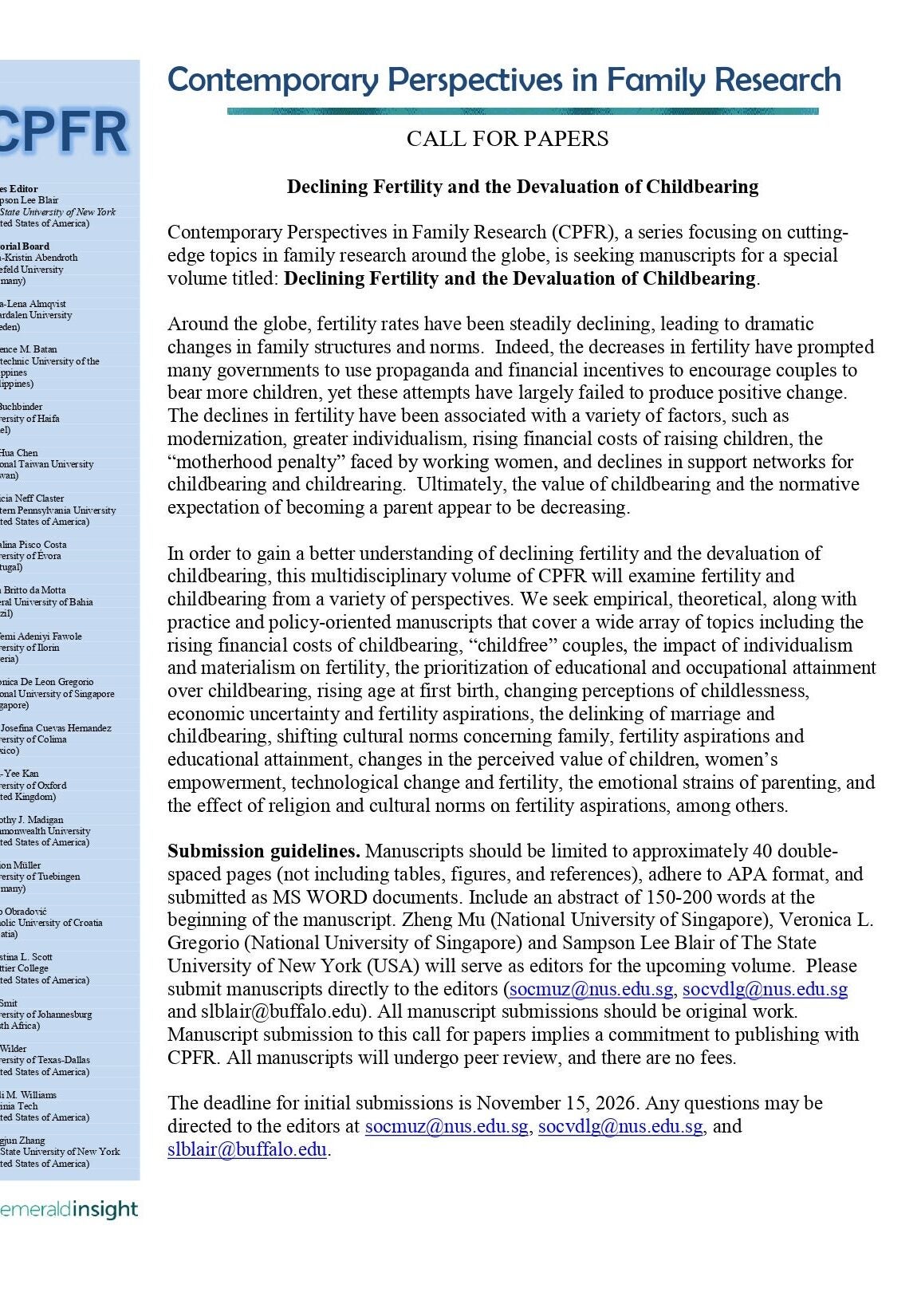 Call for Papers