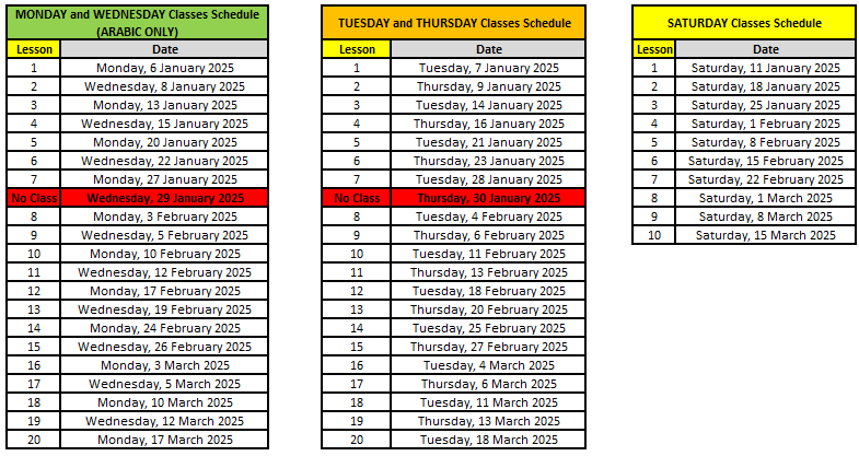 Full Schedule