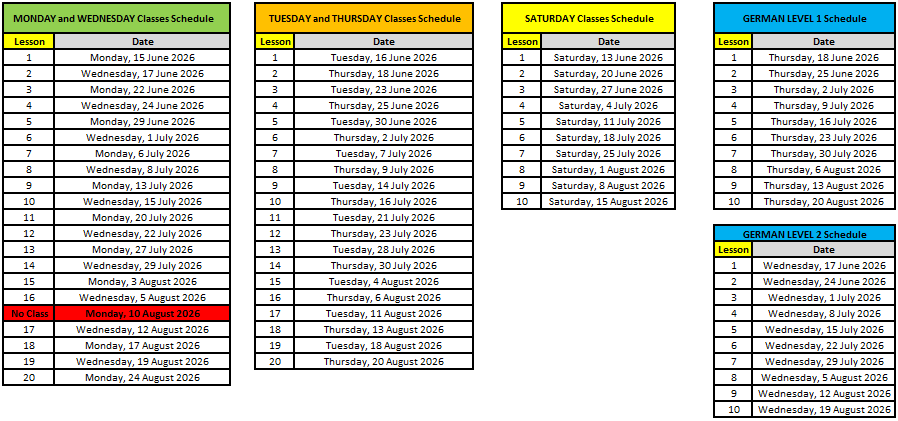 Complete Schedule