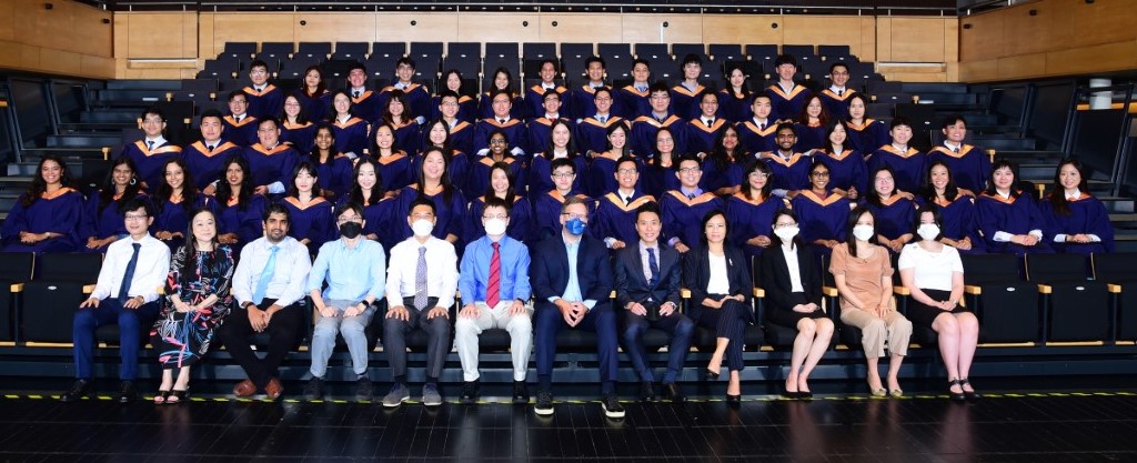 The Economics Honours graduates of 2022, with some of their more COVID-conscious lecturers: (from left) Chan Kok Hoe, Connie Chung, Siddharth George, Sng Tuan Hwee, Lu Jingfeng, Denis Tkachenko, Lorenz Goette, Kelvin Seah, Mun Lai Yoke, Kong Yu Chien, Zhang Yang and Angela Huang.