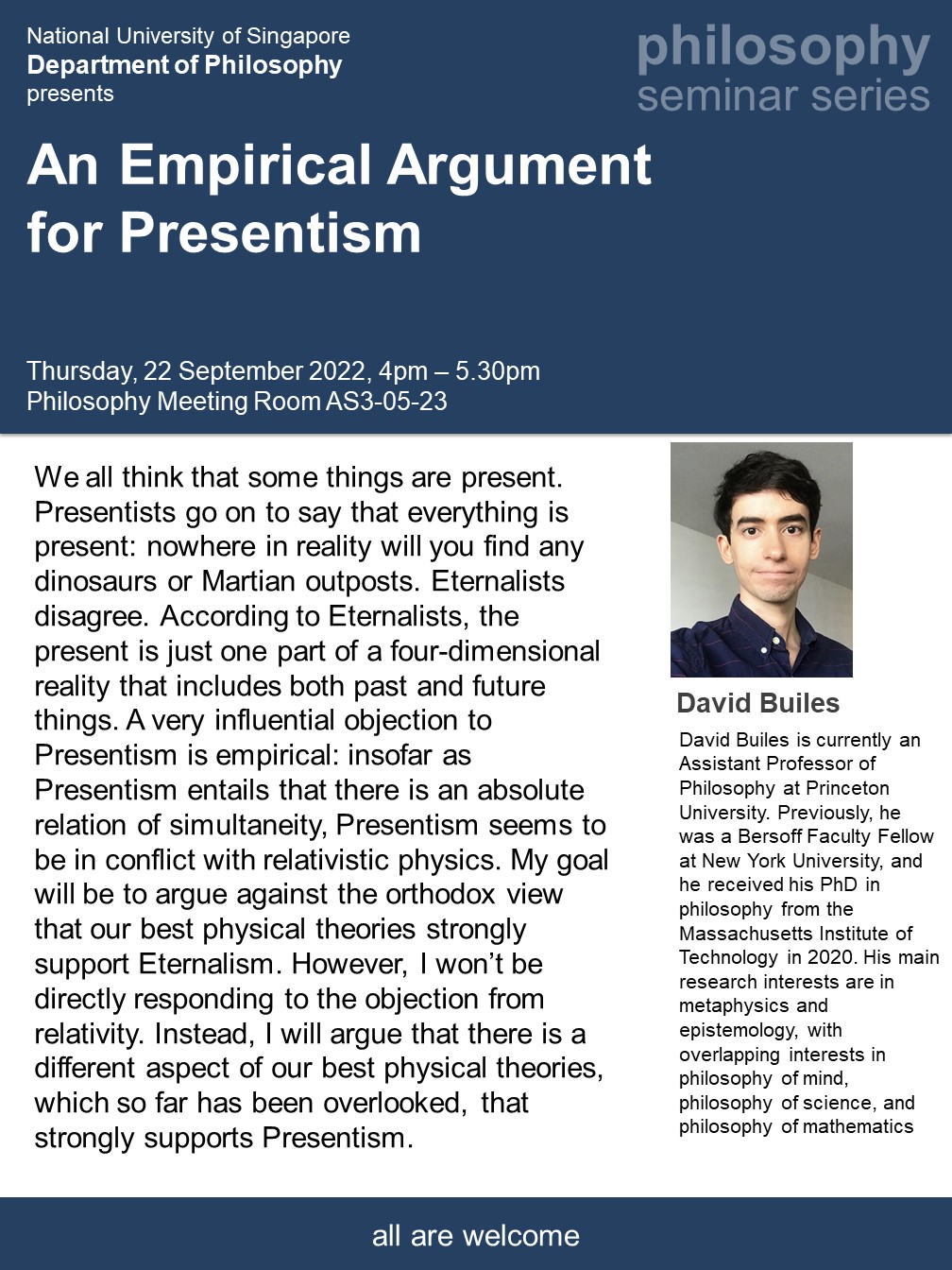 “An Empirical Argument For Presentism” By Dr David Builes – Department ...