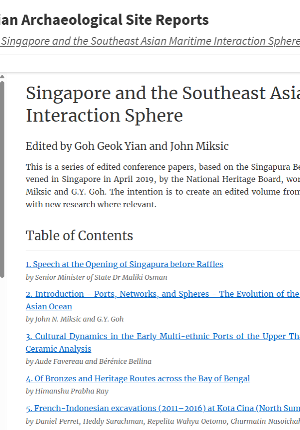 Conference Papers Singapore and the Southeast Asian Maritime Interaction Sphere_NUS Press