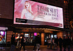 A poster in London showcasing pop singer Taylor Swift’s Eras Tour which kicks off in Singapore on 2 March. Photo credit: Ogulcan Aksoy