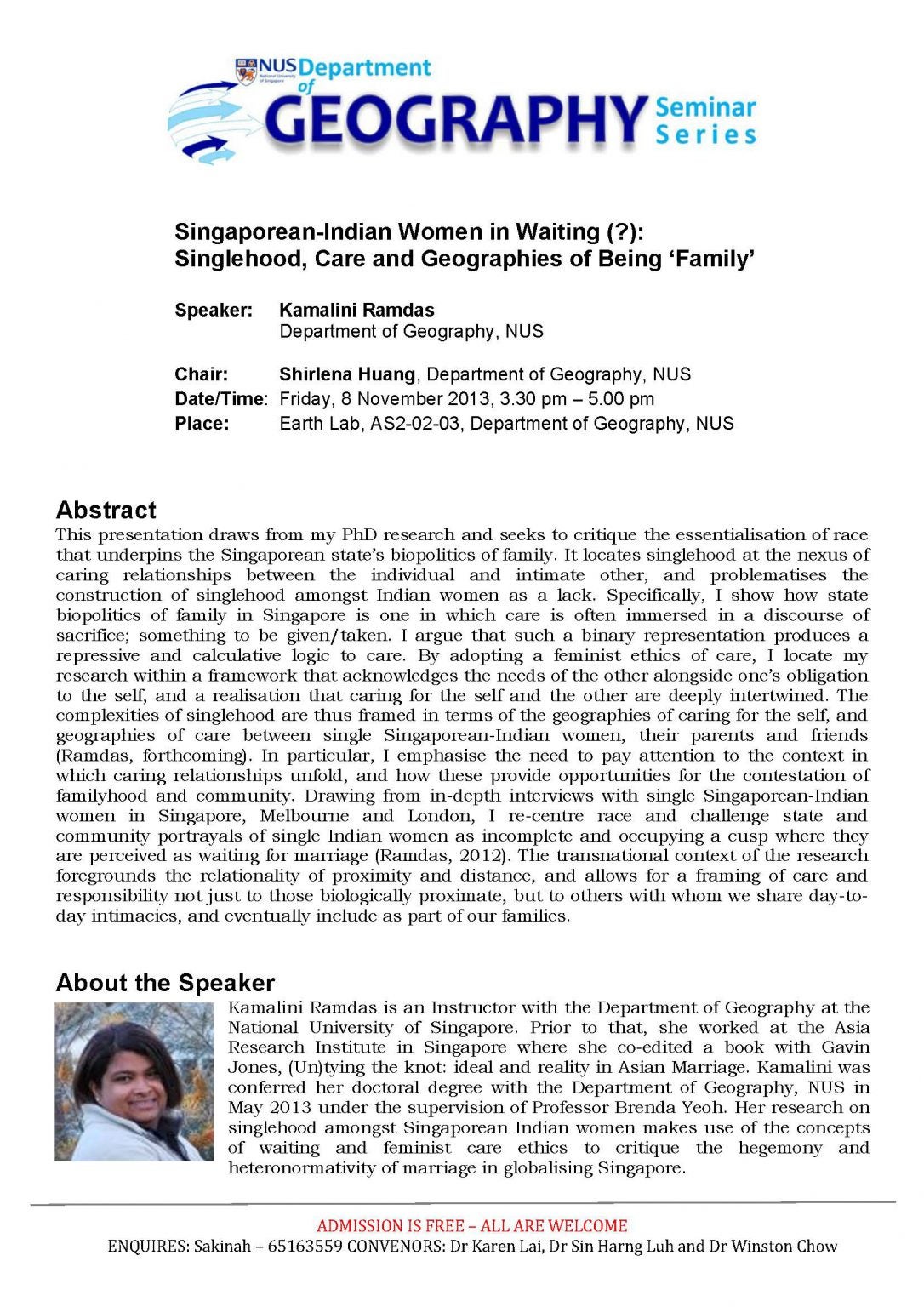 Singaporean-Indian Women in Waiting (?): Singlehood, Care and ...
