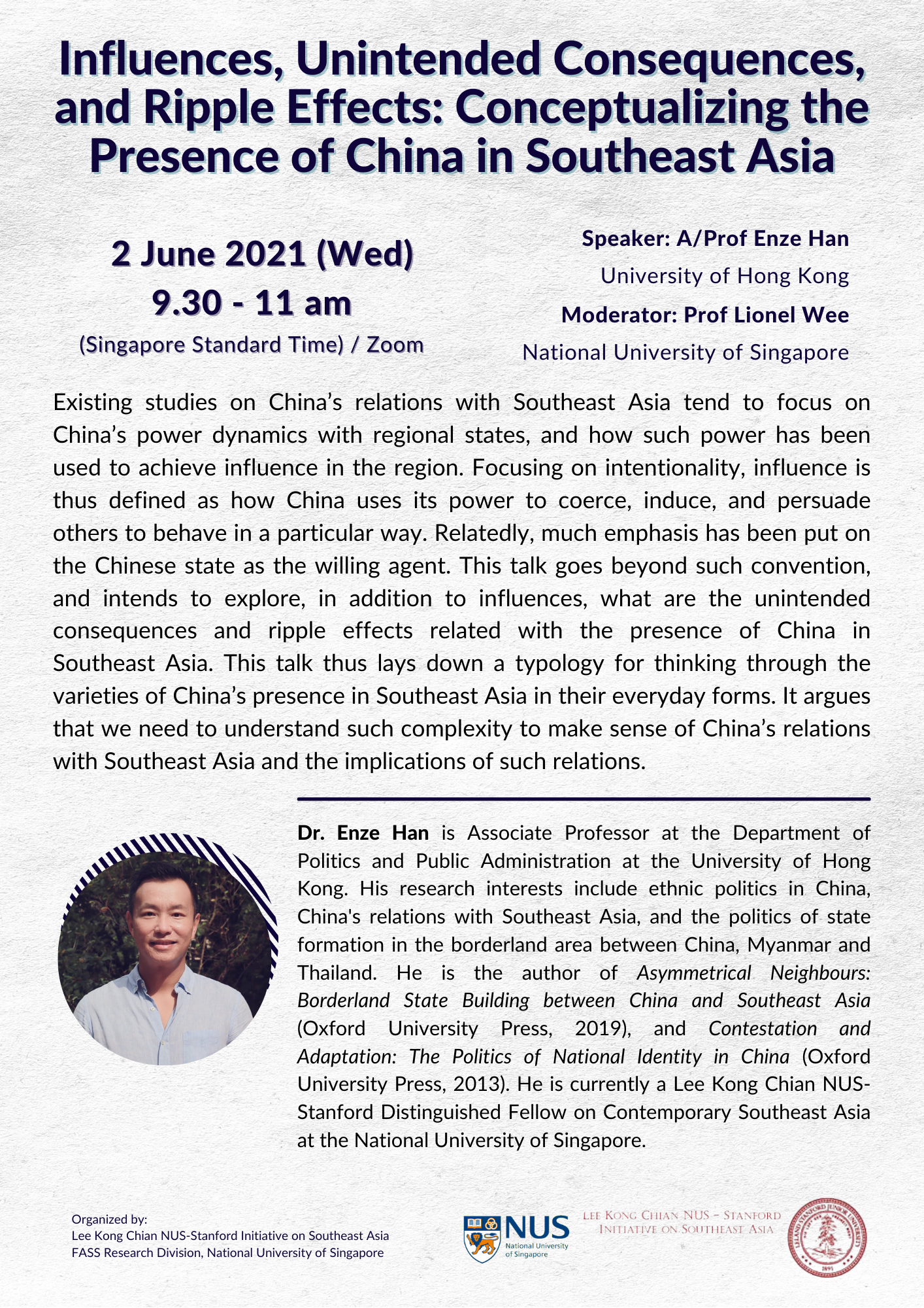 Influences, Unintended Consequences, and Ripple Effects Conceptualizing the Presence of China in Southeast Asia