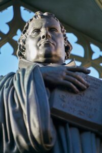 Martin Luther monument on the market place of Wittenberg