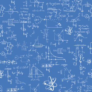 Seamless pattern of formulas and pictures concerning to physics. EPS 8.