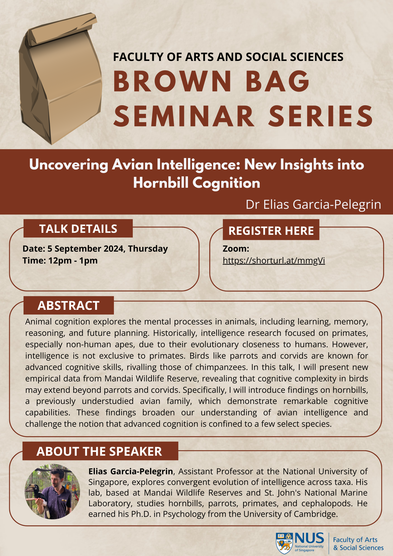 [Zoom] BB1 Elias Garcia-Pelegrin Uncovering Avian Intelligence New Insights into Hornbill Cognition