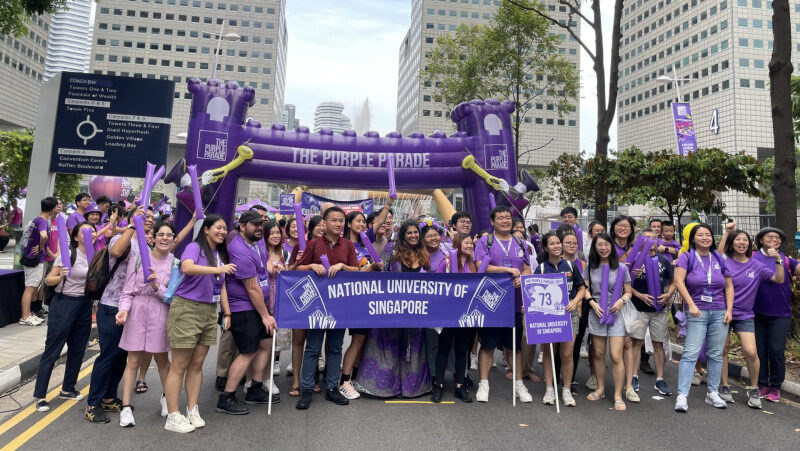 By participating in national movements such as Purple Parade, Nicolette (first row, seventh from right) hoped to inspire everyone at NUS to be more mindful and inclusive, and foster a campus community by breaking stigma and encouraging empathy.