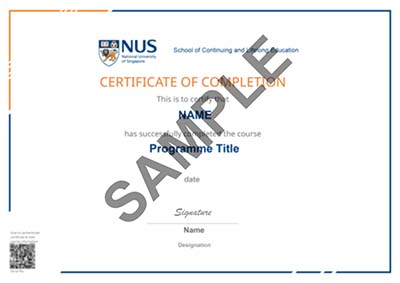 <b>Certificate of Completion</b>
A sample of the Certificate of Completion.