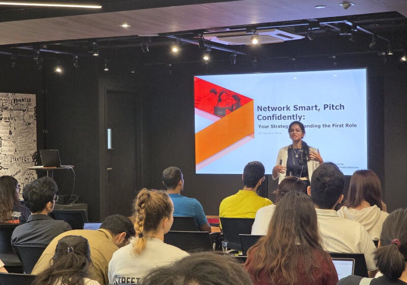 A highly interactive workshop, led by CFG, introduces students to the PREP framework - Prepare, Research, Engage and Practice, equipping them with practical strategies to build meaningful connections and communicate confidently with employers, especially in preparation for NUS Career Fest 2026.